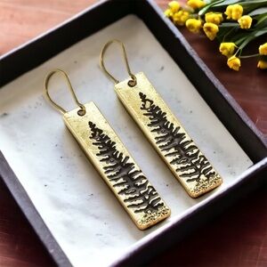 Gold Tree Dangle Earrings - Embrace Nature in Style! 🌟 NWT Boho Chic Jewelry